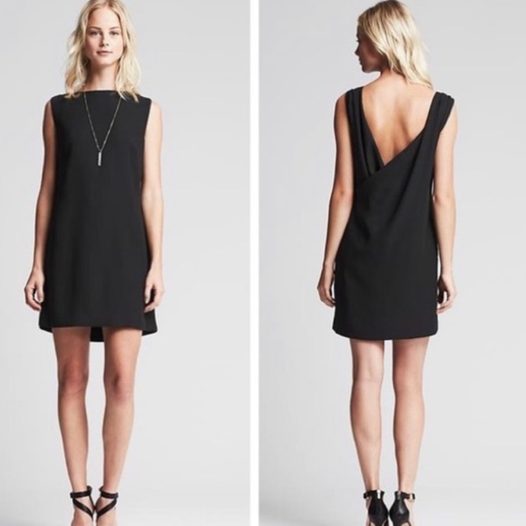 Banana Republic Dresses & Skirts - Banana Republic Black Open Back Cowl Draped Wrap